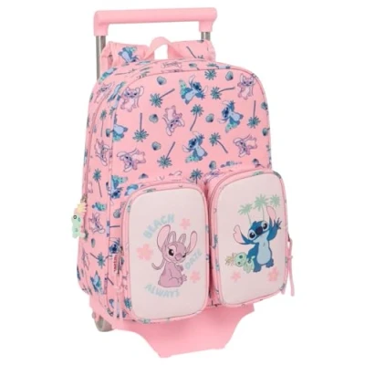Imagen de Safta STITCH BEACH Mochila Infantil con Carro 705, Ideal para Niños de Diferentes Edades, Cómoda y Versátil, Calidad Resistencia, 26x11x34 cm