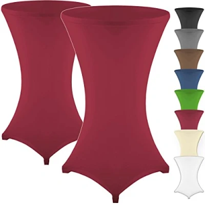 Imagen de Gräfenstayn® Diana Set de 2 Fundas elásticas para mesas Altas pie tamaños un diámetro Mesa Ø60 cm Ø70 Ø80 con Öko Tex Standard 100 (Bordeaux, Ø60)