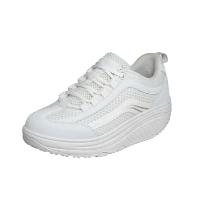 Imagen de Aerosoft Walker Comfort Zapatillas con Cordones para Hombre y Mujer, Espuma viscoelástica, Blanco, 38 EU