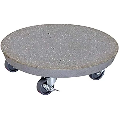 Imagen de WAGNER Soporte con ruedas Para plantas, uso exterior e interior, Aspecto de Terrazzo oscuro, 2 frenos, Capacidad carga 100 kg