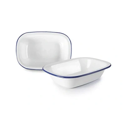 Imagen de Ibili Fuente Rectangular 22 CM, Stainless Steel, Blanco y Azul, x 16 5 cm