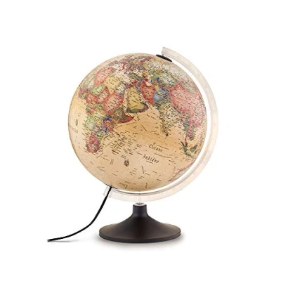 Imagen de TECNODIDATTICA Atmosphere Globo terráqueo sólido de Luminoso y Giratorio con cartografía Estilo Antiguo meridiano Graduado, Color, Diametro 30 cm (0331A1AAITLNT041)