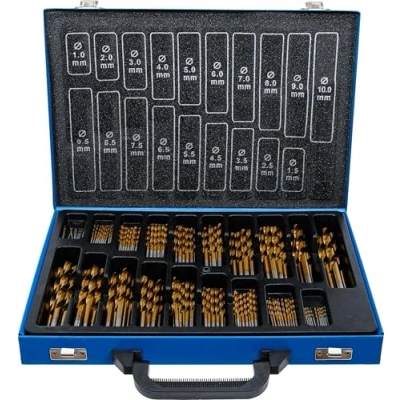 Imagen de BGS 1994 Juego de brocas espirales HSS nitrurado titanio 1 10 mm 170 piezas