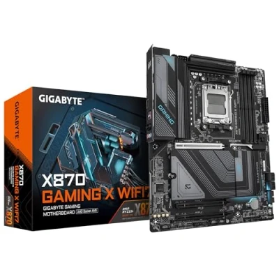 Imagen de GIGABYTE Placa Base X870 Gaming X WIFI7 Compatible con CPUs AMD Ryzen 9000, 16+2+2 Fases VRM, hasta 8000MHz DDR5 (OC), 1xPCIe 5.0, Wi Fi 7, LAN 2.5GbE, USB 4