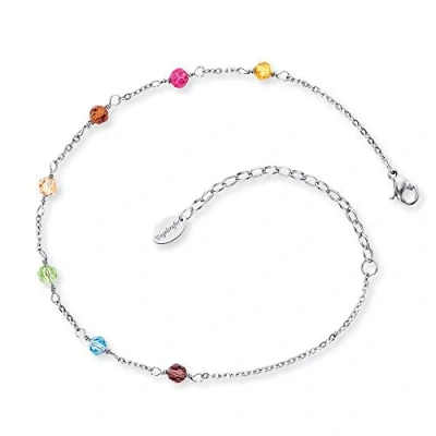 Imagen de Engelsrufer Tobillera para mujer con perlas o circonitas, plata de ley 925 rodiada Acero inoxidable, longitud ajustable, sin níquel, apta alérgicos, Länge 22 + 5 cm, No es una
