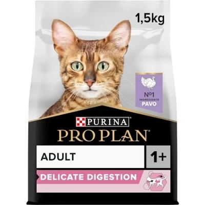 Imagen de Purina Pro Plan Pienso para Gato Adulto con Digestión Sensible, Delicate Pavo, bolsa de 1,5kg
