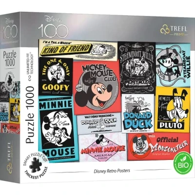 Imagen de Trefl 1000 Piezas Puzzle de Cartón Grueso, Bio, con Personajes Dibujos Animados, Mickey Mouse, Entretenimiento para Adultos y Niños a Partir 12 Años, Color uft: Disney Retro Posters (10761)