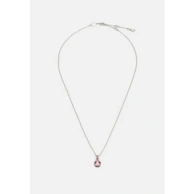 Imagen de Swarovski Colgante Birthstone, Talla cuadrada, Octubre, Rosa, Baño de rodio