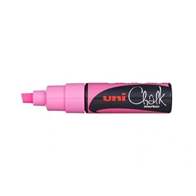 Imagen de Faber Castell uni ball 186428 Marcador de tiza y ventana con punta en cuña 8 mm, rosa fluorescente