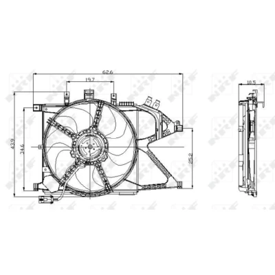 Imagen de NRF 47012 Ventilador de radiador 368 12 150 con bastidor (armazón), sin resistencia carga OPEL: Combo C Furgón / Familiar, Tour