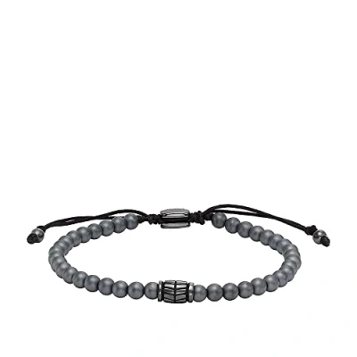 Imagen de Fossil Pulsera para Hombre, Longitud: 250mm, Ancho: 4mm Gunmetal Acero Inoxidable Pulsera, JF04416793, Gris