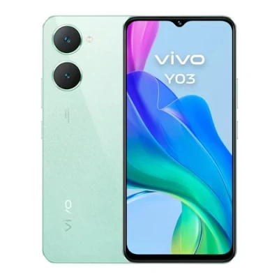 Imagen de vivo Y03, Smartphone 4 GB RAM + 128 ROM, Pantalla superbrillante 6.56 Pulgadas 90 Hz, Batería 5000 mAh, Resistencia IP54, Cuerpo Delgado y curvatura 2.5D, Android 14, Verde