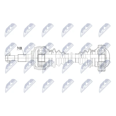 Imagen de NTY NPW PS 017 Árbol de Transmisión Eje trasero izquierda, trasero, derecha 530mm Caja cambios manual, automática