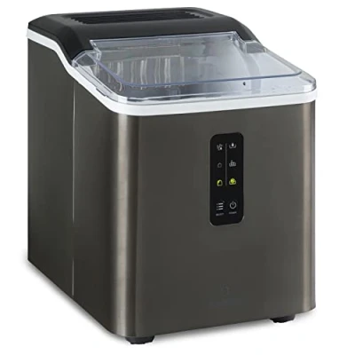 Imagen de Klarstein Maquina de Hielo Pequeña, Hacer Sobremesa para el Hogar y la Cocina, Capacidad 1,5L, Funcionamiento Rápido, 12kg Hielos Grandes Pequeños, Ice Maker Autolimpiable