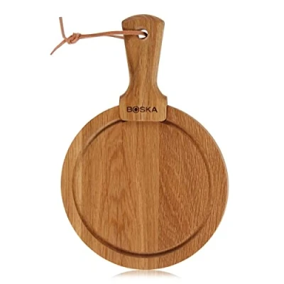 Imagen de Boska Tabla de servir redonda Friends S Roble Con mango colgar Marrón ⌀ 16 cm