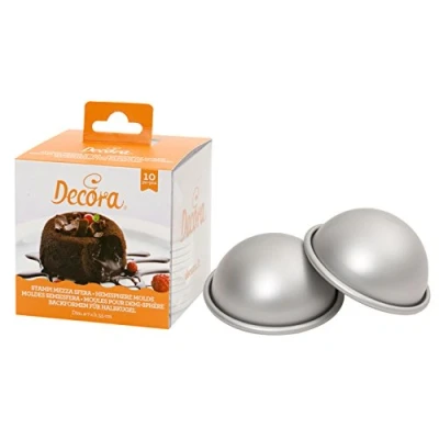 Imagen de DECORA 0062952 Moldes de Media Bola, Aluminio, Plateado, ø 7 X H 3,5 CM, 10