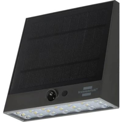 Imagen de Brennenstuhl Foco Solar LED SOL 1000 Plana/Luz de pared para exteriores con detector movimiento (IP54, 1000lm, 4 modos luz diferentes, sensor crepuscular, incl. batería recargable)