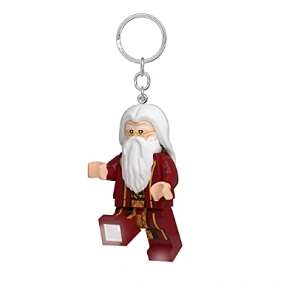 Imagen de LEGO Llavero de Harry Potter con luz Dumbledore Figura 3 pulgadas alto (KE197H), Granate, Small