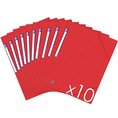 Imagen de OXFORD TopFile+ Camisas de cartón sin solapas (10 unidades, tamaño A4), color rojo