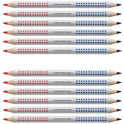 Imagen de Faber Castell 110910 Jumbo Grip Rotulador separador de sílabas bicolor rojo y azul (12 lápices separadores Bicolor)