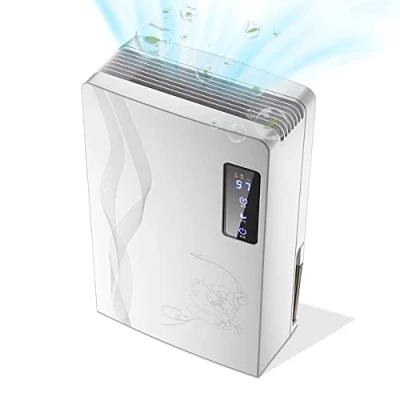 Imagen de awallow Deshumidificador para Hogar 30㎡, 2200ml Deshumidificadores Silenciosos con Drenaje Continuo, Modo de Ropa Seca, Temporizador 24 Horas, Control Humedad Inteligente