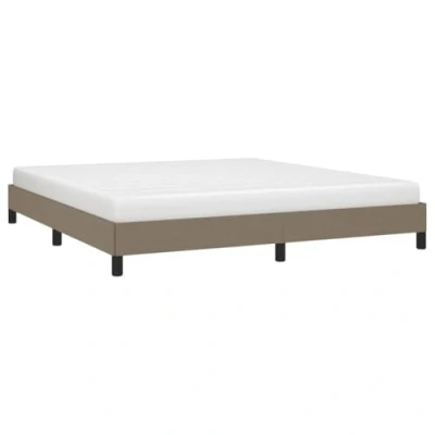 Imagen de vidaXL cama tapizada, estructura de con somier, dormitorio doble patas apoyo, marco cama, muebles dormitorio, color topo 180 x 200 cm, tela