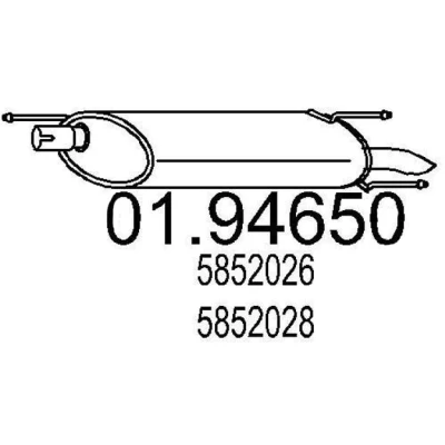 Imagen de MTS 01.94650 Silenciador trasero 770 OPEL: Astra F CC
