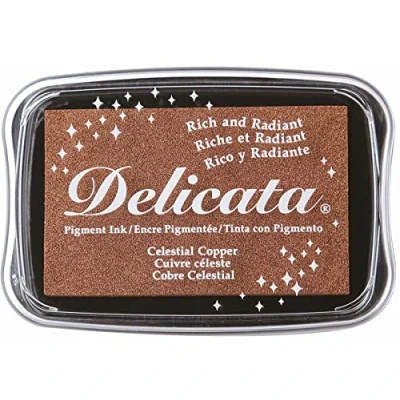 Imagen de Tsukineko Delicata Ink Pad Copper Almohadilla de Tinta Cobre Celestial, Acrílico, 10 x 7 3 cm
