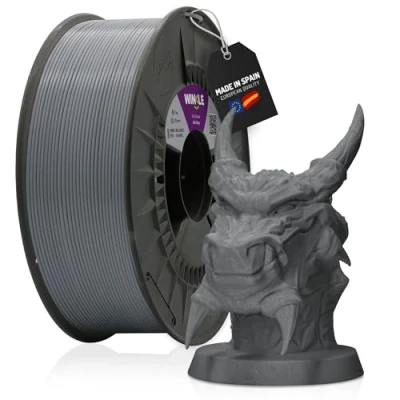 Imagen de WINKLE Filamento PLA PRO 1,75mm Gris Ceniza Bobina de 1kg Alta Precisión Dimensional para Impresión 3D Resistencia Mecánica y Térmica Superior HDT 95ºC Alto Nivel Detalle