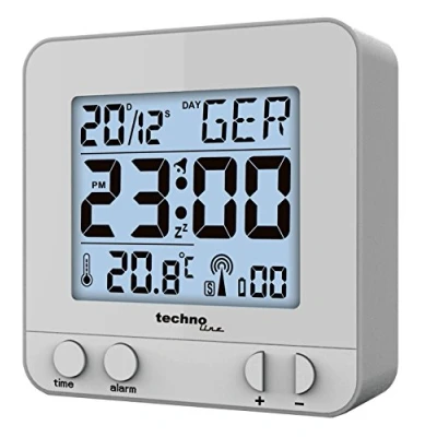 Imagen de Technoline WT 235 Radio, Color Plateado Radio Despertador con Sensor táctil, Plata, 8 x 2.5 cm