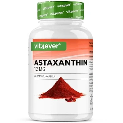Imagen de Astaxantina 12 mg Depot 60 cápsulas de gelatina blanda (suministro para 4 meses) microalgas Haematococcus Pluvialis puras Biodisponibilidad optimizada con vitamina E y aceite oliva