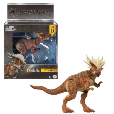 Imagen de Mattel Jurassic World Hammond Collection, Stygimoloch Dinosaurio de Juguete, 14 articulaciones, JDJ10