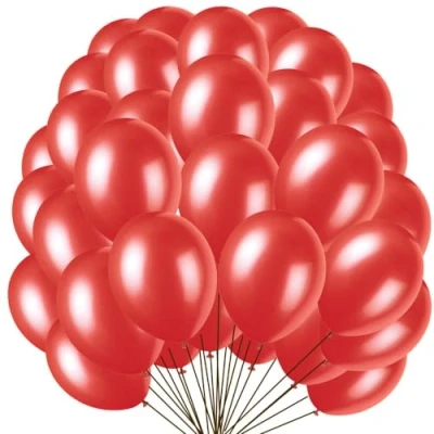 Imagen de Unique Globos Perlados de Látex para Fiestas, 50 Unidades, color (flame red), pack of (56877)