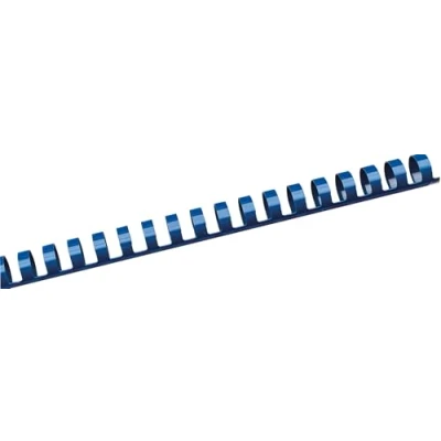 Imagen de Anillas de encuadernación plástico Albyco, canutillos 21 anillas, ø 12 mm Azul, capacidad 105 hojas, longitud A4, 100 unidades