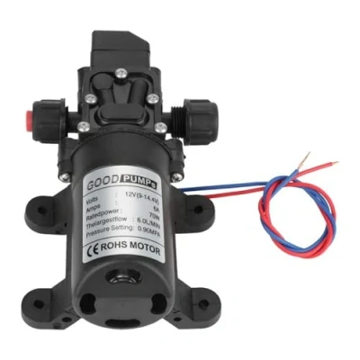 Imagen de Bomba de presión agua diafragma, alta presión, autocebante diafragma DC 12V 70W 0.9Mpa 4 6L/Min para RV Camper Marine Boat