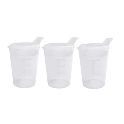Imagen de 3 Piezas Taza con Boquilla Transparente Apertura 12 x10mm Pistero Envase Bebida