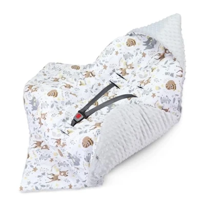 Imagen de Totsy Baby Manta para bebé 90 x cm Saco capazo Silla Paseo Universal Asiento de Coche Invierno Ciervo Gris Claro