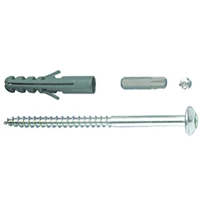 Imagen de Alberts 554415 Juego de tornillos, Accesorios para rejas ventanas la fijación, tornillos galvanizados, 4 piezas y tacos, 105 x 7 mm