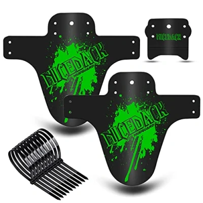 Imagen de NICEDACK Guardabarros MTB, Bicicleta Montaña, MTB Mudguard Delantero y Trasero Compatible se Adapta a 20&quot; 22&quot; 26&quot; 27,5&quot; 29 Pulgadas de Bici Fat (Verde)