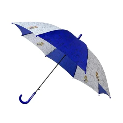 Imagen de CyP Brands Real Madrid Paraguas, Sombrilla infantil, Diámetro 54 cm, Automático, Multicolor, Producto Oficial