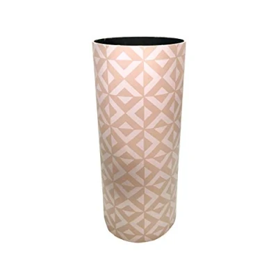 Imagen de Rebecca Mobili Paragüero de diseño geométrico, sostenedores Redondos Color Beige Blanco, Canvas MDF, Muebles Oficina para el hogar Medidas: 50x20x20 cm (AxANxFON) Art. RE6441