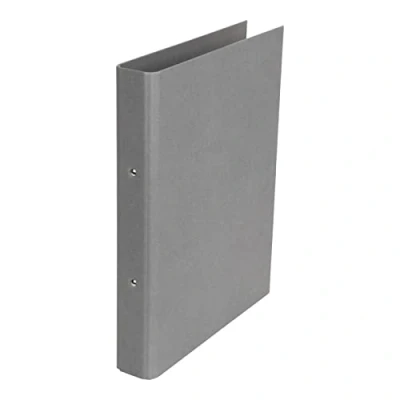 Imagen de Bigso Box of Sweden archivador DIN A4 con 2 anillas Cuaderno fino de tablero fibras y papel Carpeta para documentos, fundas transparentes separadores gris