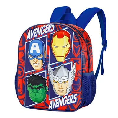 Imagen de Marvel Los Vengadores Mochila 3D Pequeña, 26 x 31 cm, Capacidad 8.5 L, Rojo The Four