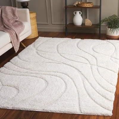 Imagen de Safavieh Shag colección, Polipropileno, Creme/Creme, 4&#039; x 6&#039;