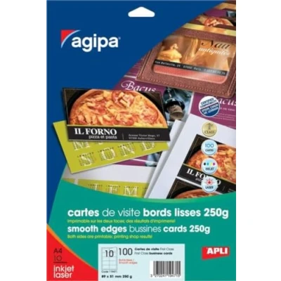 Imagen de Apli 119471 100 tarjetas de visita First Class, 89 x 51 mm, 250 g, color blanco