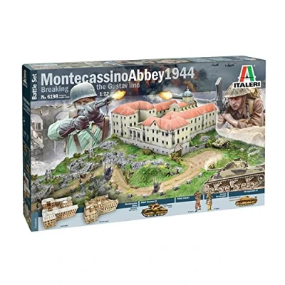 Imagen de Italeri 6198 Army 6198S 1:72 Montecassino&#039;44 GUSTAV Line Battle Maqueta de construcción pie, para manualidades, aficiones, pegar, juego plástico detallado, multicolor, S