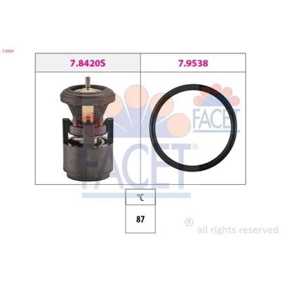 Imagen de FACET 7.8420 Termostato, refrigerante 87C Made in Italy OE Equivalent con junta, sin conectores SEAT: Leon II Hatchback, I Ibiza 3