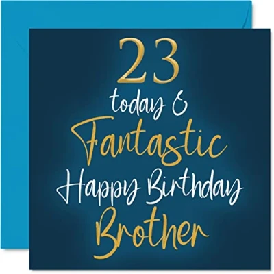 Imagen de Stuff4 Fantásticas tarjetas de cumpleaños 23 para hermano, hoy y fantásticas, tarjeta feliz hermano hermana, regalos felicitación