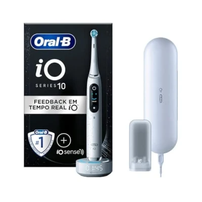Imagen de Cepillo eléctrico Oral B iO 10, Con 1 Cabezal y Estuche De Viaje Carga, Diseñado Por Braun, Blanco