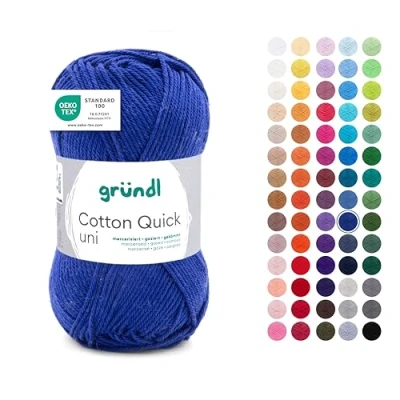 Imagen de Gründl Cotton Algodón Quick Uni, 100%, Azul Real, 50 g / 125 m